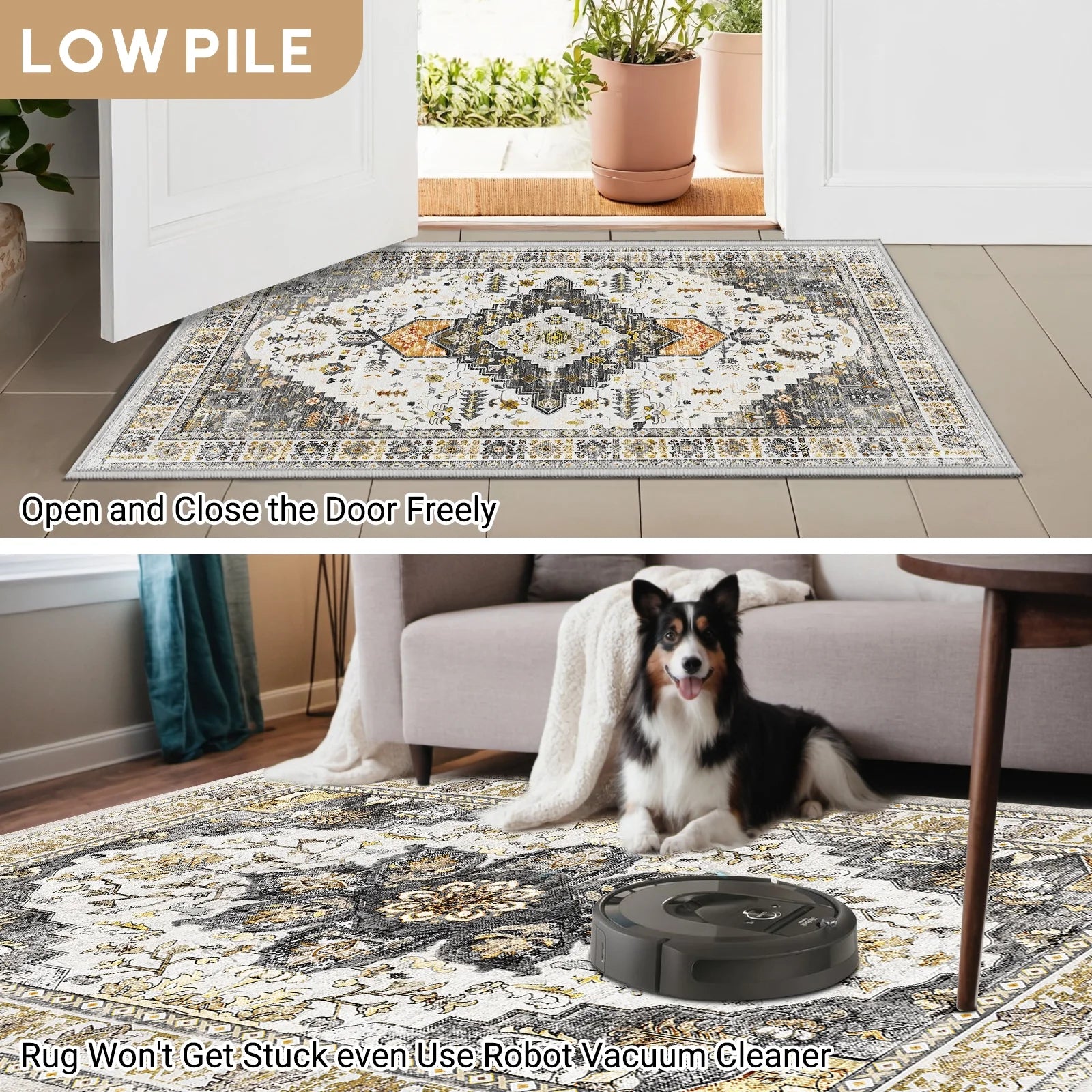 Vintage Area Rug 2'X6'